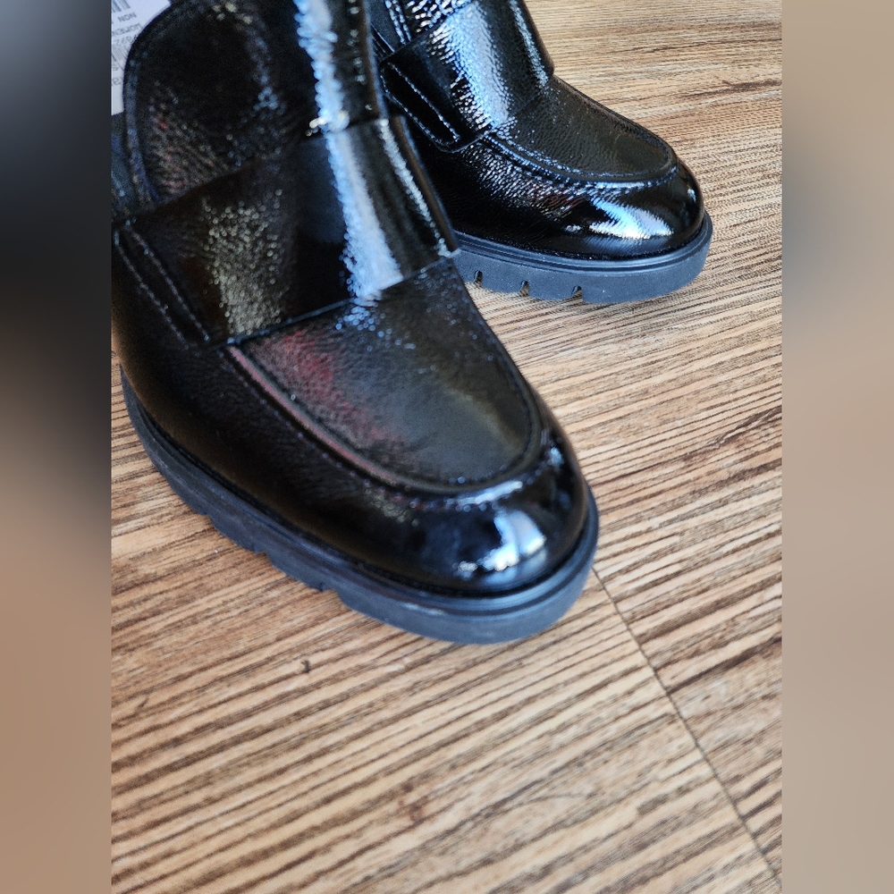 Size 9.5 - 🆕️ Paul Green Nina Loafer Pump Shoes Black Crinkled Patent $500 - Picture 5 of 8